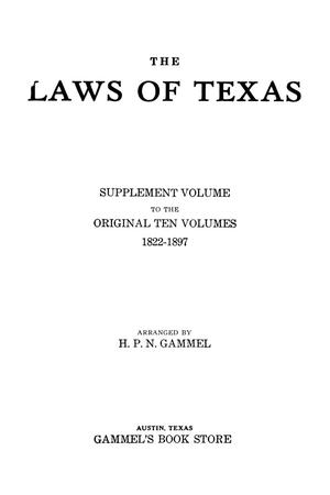 Primary view of object titled 'The Laws of Texas, 1929-1931 [Volume 27]'.