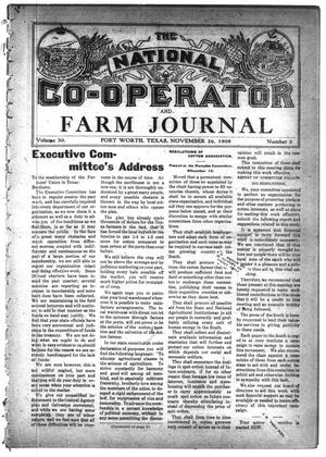 Primary view of object titled 'The National Co-operator and Farm Journal (Fort Worth, Tex.), Vol. 30, No. 5, Ed. 1 Thursday, November 26, 1908'.