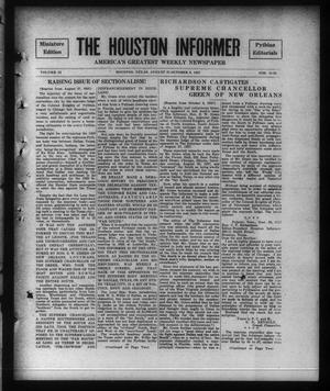 Primary view of object titled 'The Houston Informer (Houston, Tex.), Vol. 9, No. 15-22, Ed. 2 Saturday, November 19, 1927'.