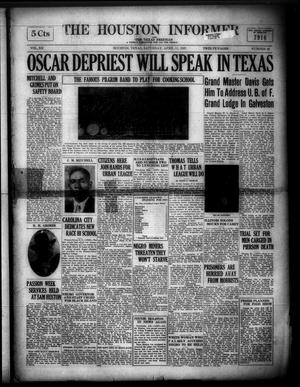 Primary view of object titled 'The Houston Informer and the Texas Freeman (Houston, Tex.), Vol. 12, No. 46, Ed. 1 Saturday, April 11, 1931'.