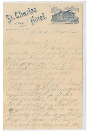 Primary view of object titled '[Letter from Chester W. Nimitz to his Grandfather, August 29, 1893]'.