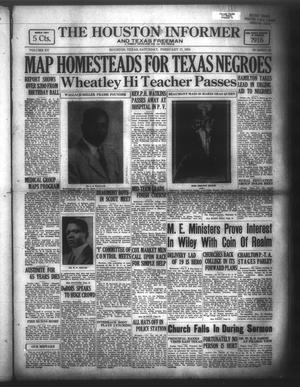 Primary view of object titled 'The Houston Informer and Texas Freeman (Houston, Tex.), Vol. 15, No. 39, Ed. 1 Saturday, February 17, 1934'.