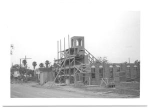 Primary view of object titled '[Side View of a Building Under Construction]'.