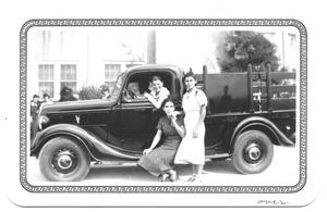 Primary view of object titled '[Three Hispanic Women in a Pick-Up Truck]'.