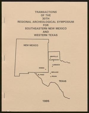 Primary view of object titled 'Transactions of the Regional Archeological Symposium for Southeastern New Mexico and Western Texas: 1994'.