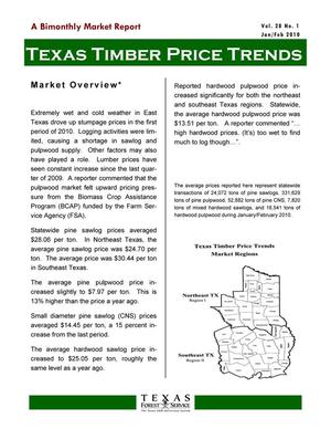 Texas Timber Price Trends, Volume 28, Number 1, January/February 2010