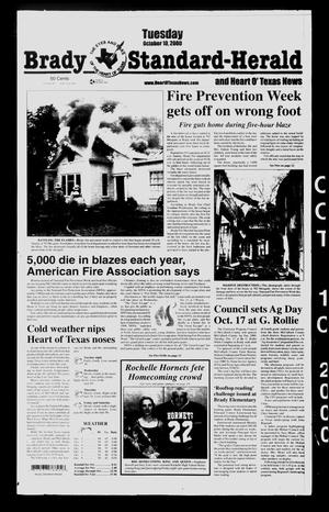 Primary view of object titled 'Brady Standard-Herald and Heart O' Texas News (Brady, Tex.), Ed. 1 Tuesday, October 10, 2000'.