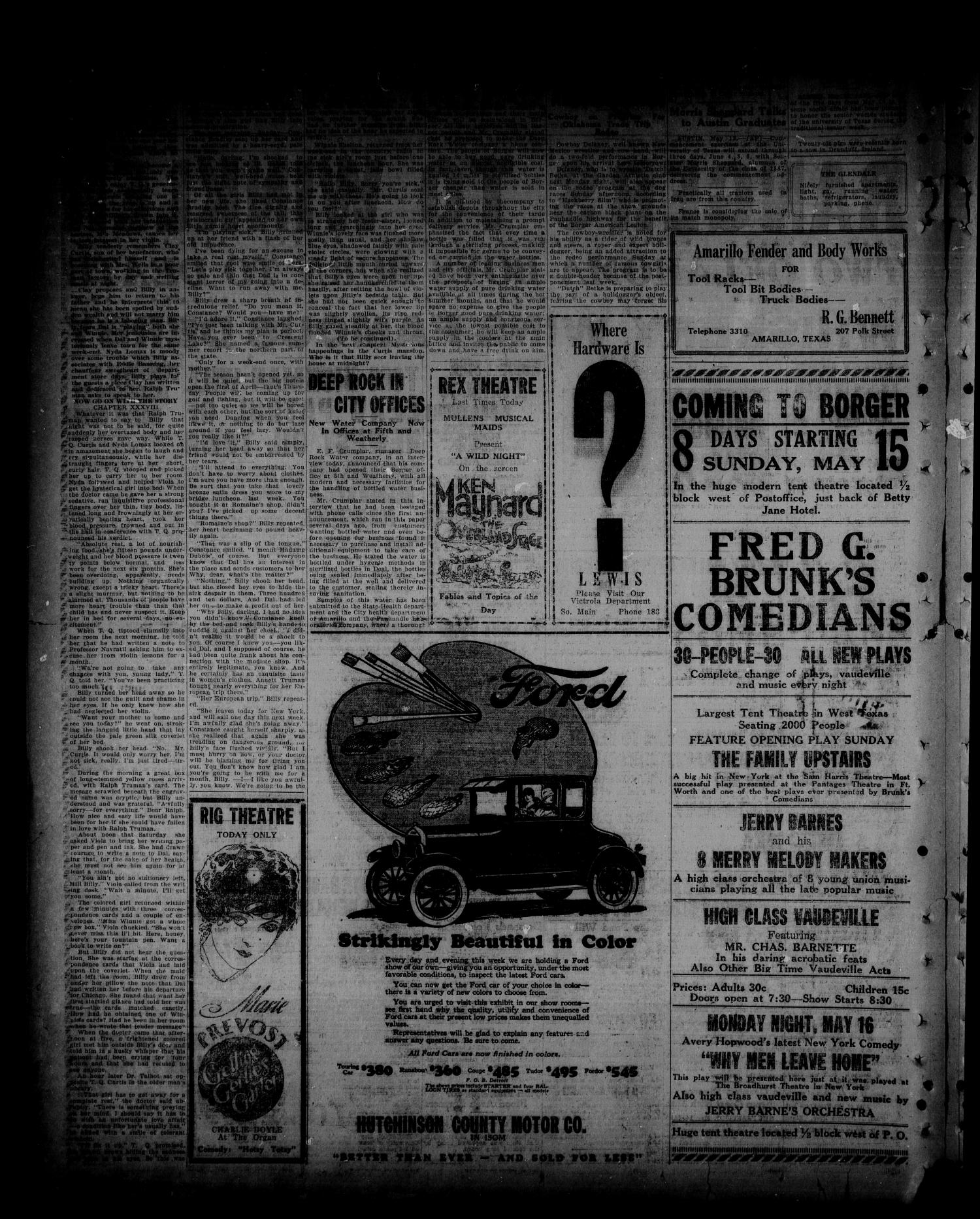 Borger Daily Herald (Borger, Tex.), Vol. 1, No. 148, Ed. 1 Sunday, May 15, 1927
                                                
                                                    [Sequence #]: 2 of 10
                                                
