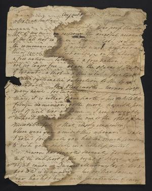 Primary view of [Letter from Elizabeth Upshur Teackle to her husband, Littleton Dennis Teackle, August 1812]