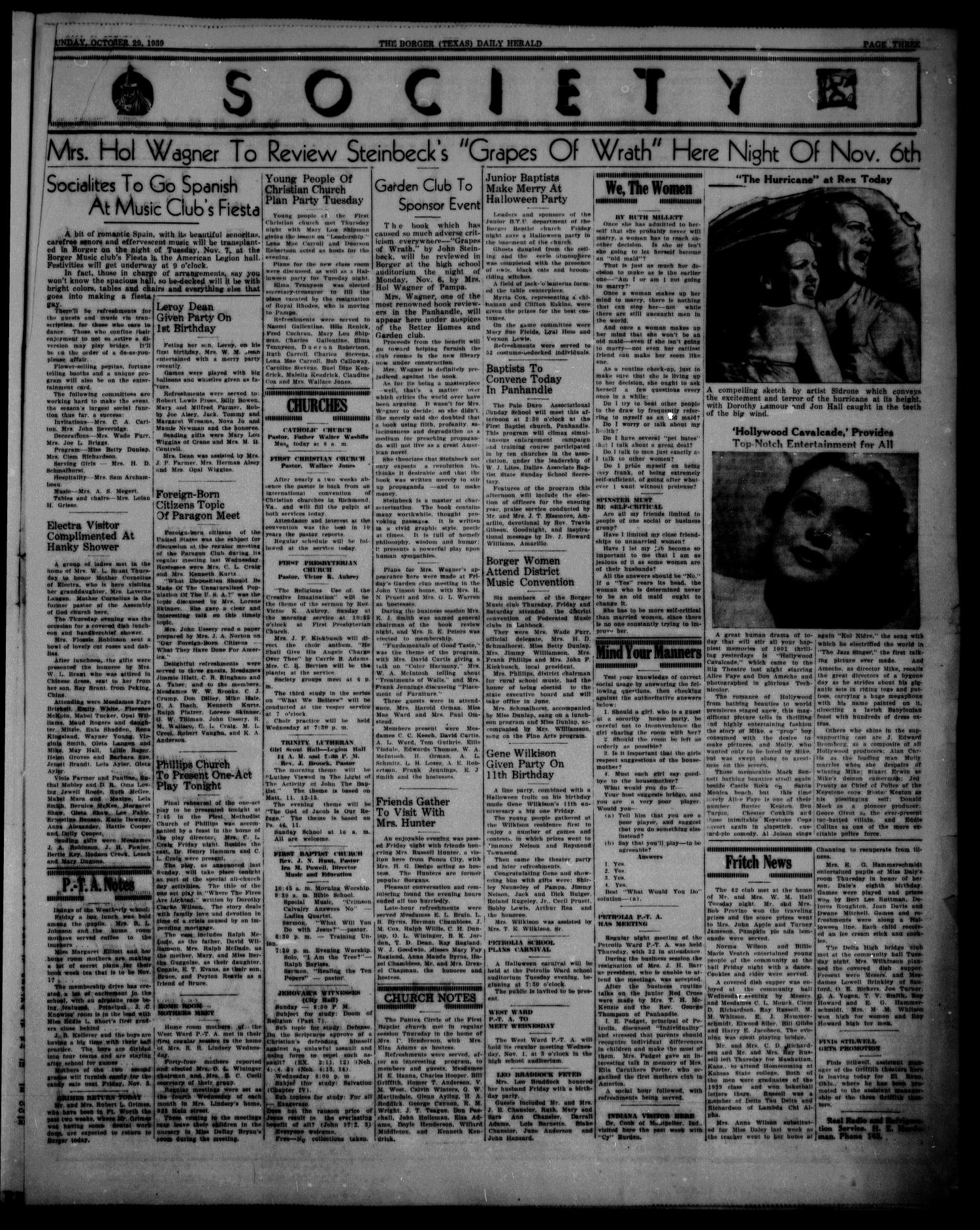 Borger Daily Herald (Borger, Tex.), Vol. 13, No. 292, Ed. 1 Sunday, October 29, 1939
                                                
                                                    [Sequence #]: 3 of 8
                                                