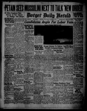 Primary view of object titled 'Borger Daily Herald (Borger, Tex.), Vol. 14, No. 289, Ed. 1 Friday, October 25, 1940'.