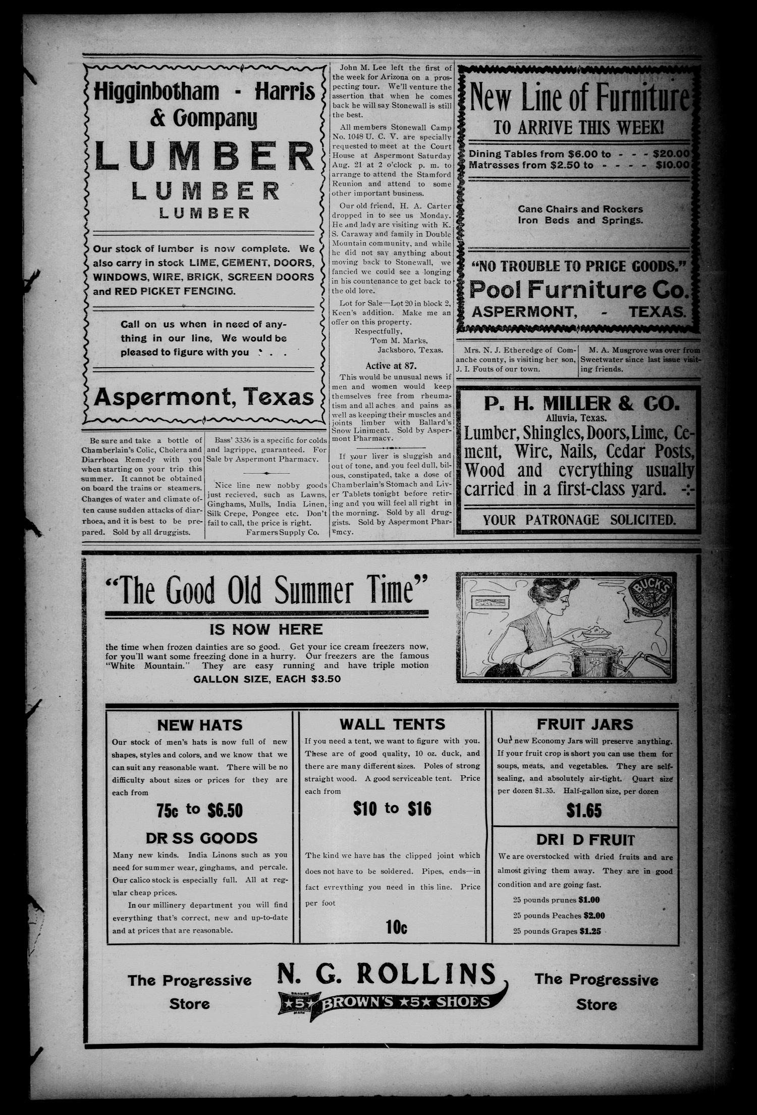The Aspermont Star (Aspermont, Tex.), Vol. 12, No. 6, Ed. 1 Thursday, August 19, 1909
                                                
                                                    [Sequence #]: 3 of 8
                                                