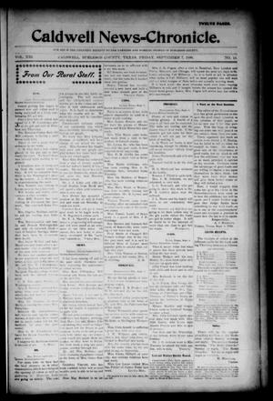 Primary view of object titled 'Caldwell News-Chronicle. (Caldwell, Tex.), Vol. 21, No. 15, Ed. 1 Friday, September 7, 1900'.