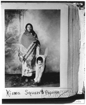 Primary view of object titled '[Portrait of a Kiowa Woman With a Papoose]'.