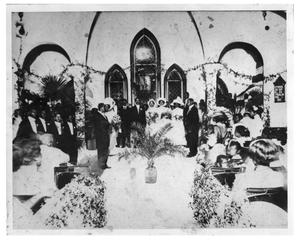 Primary view of object titled 'Ebenezer Baptist Church - Wedding of Miss Hattie Campbell'.