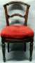 Primary view of [Side chair upholstered in brick red velveteen fabric.]