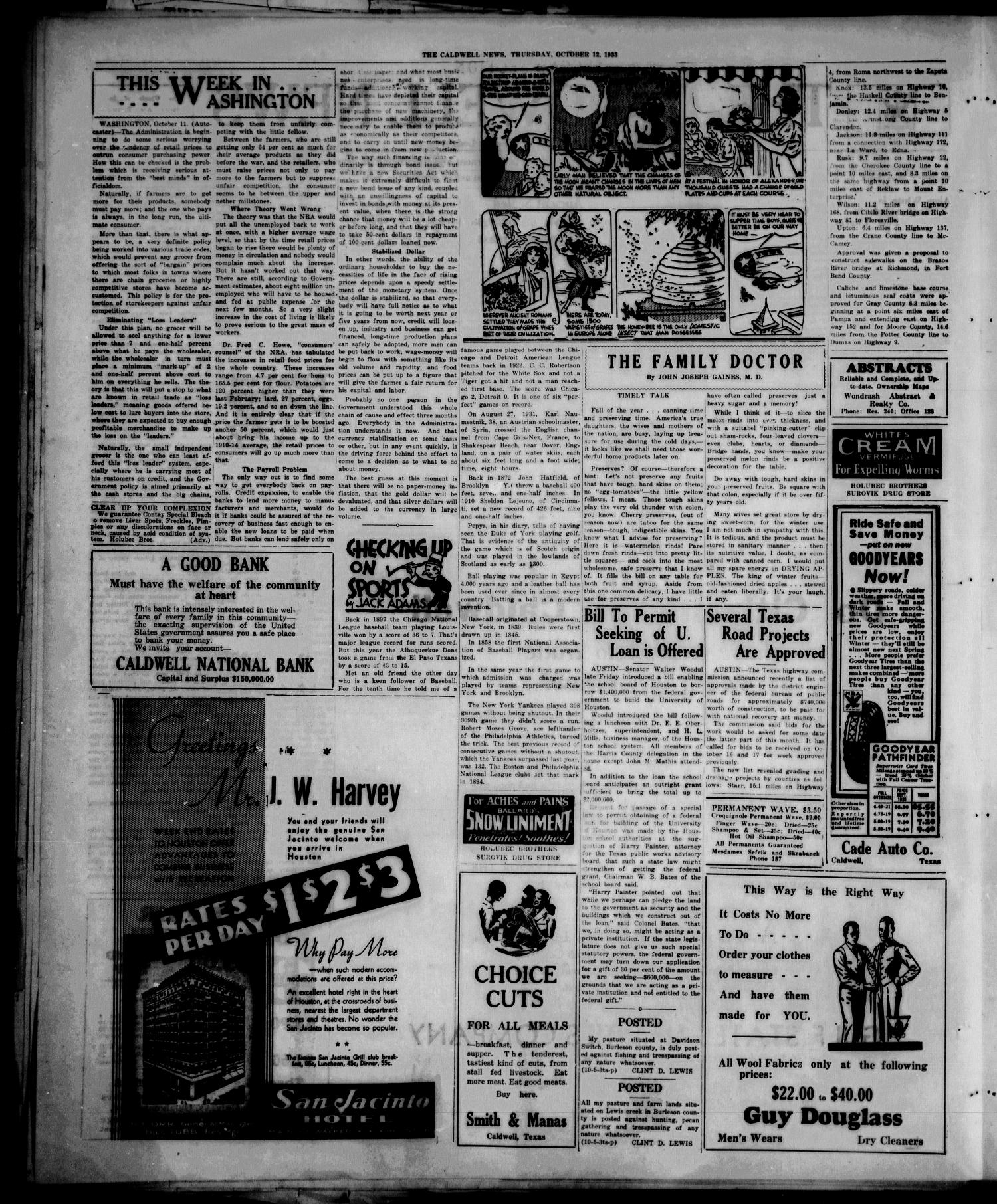 The Caldwell News and The Burleson County Ledger (Caldwell, Tex.), Vol. 48, No. 27, Ed. 1 Thursday, October 12, 1933
                                                
                                                    [Sequence #]: 4 of 8
                                                