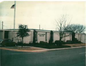 Primary view of object titled '[Arlington Police Station, 717 W. Main Street building entrance, 1964]'.