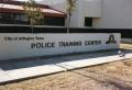 Photograph: [Police Training Center freestanding name sign, color]