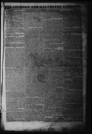 Primary view of object titled 'The Civilian and Galveston Gazette. (Galveston, Tex.), Vol. 6, Ed. 1 Saturday, July 20, 1844'.