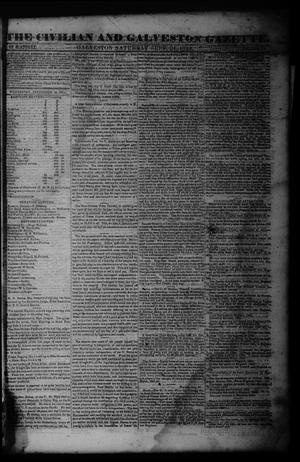 Primary view of object titled 'The Civilian and Galveston Gazette. (Galveston, Tex.), Vol. 6, Ed. 1 Saturday, September 21, 1844'.