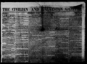 Primary view of object titled 'The Civilian and Galveston Gazette. (Galveston, Tex.), Vol. 13, Ed. 1 Tuesday, October 21, 1851'.