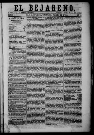 El Bejareño. (San Antonio, Tex.), Vol. 1, No. 11, Ed. 1 Saturday, June 23, 1855