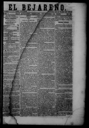 Primary view of object titled 'El Bejareño. (San Antonio, Tex.), Vol. 1, No. 20, Ed. 1 Saturday, October 13, 1855'.