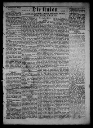 Primary view of object titled 'Die Union (Galveston, Tex.), Vol. 8, No. 120, Ed. 1 Thursday, August 2, 1866'.