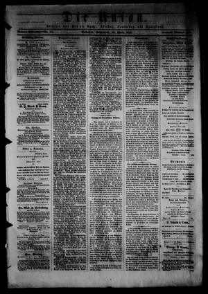 Primary view of object titled 'Die Union (Galveston, Tex.), Vol. 9, No. 73, Ed. 1 Saturday, April 13, 1867'.