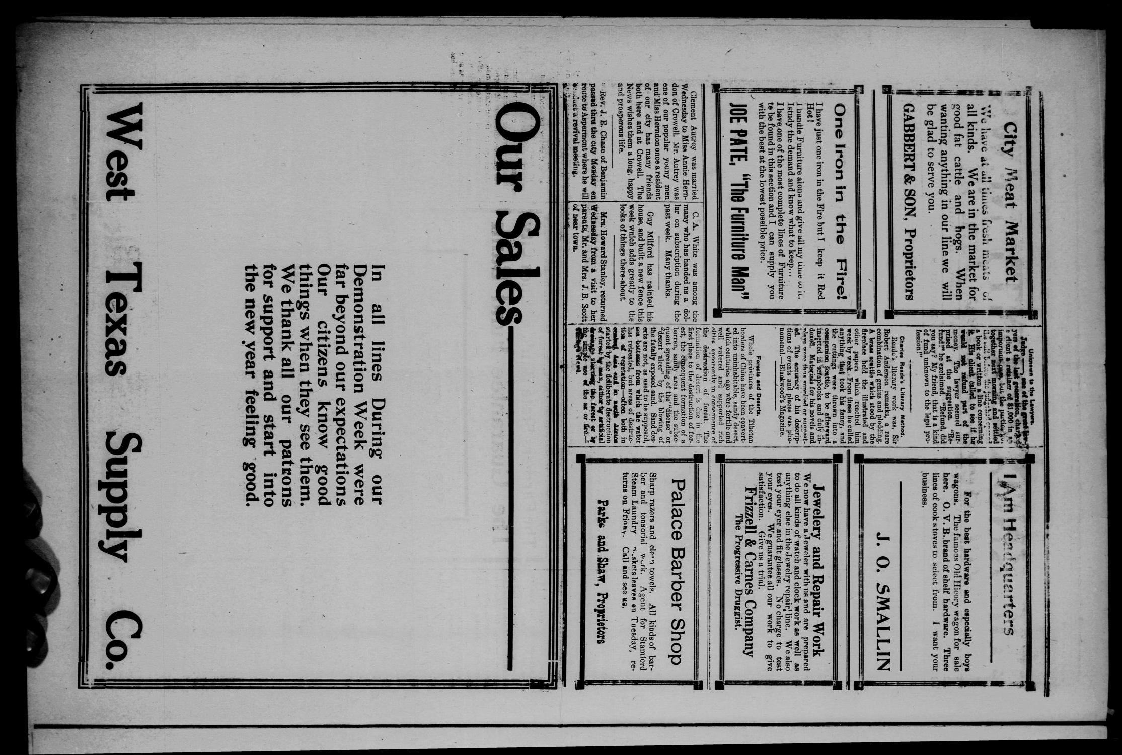The Knox County News (Knox City, Tex.), Vol. 6, No. 1, Ed. 1 Friday, January 28, 1910
                                                
                                                    [Sequence #]: 2 of 8
                                                