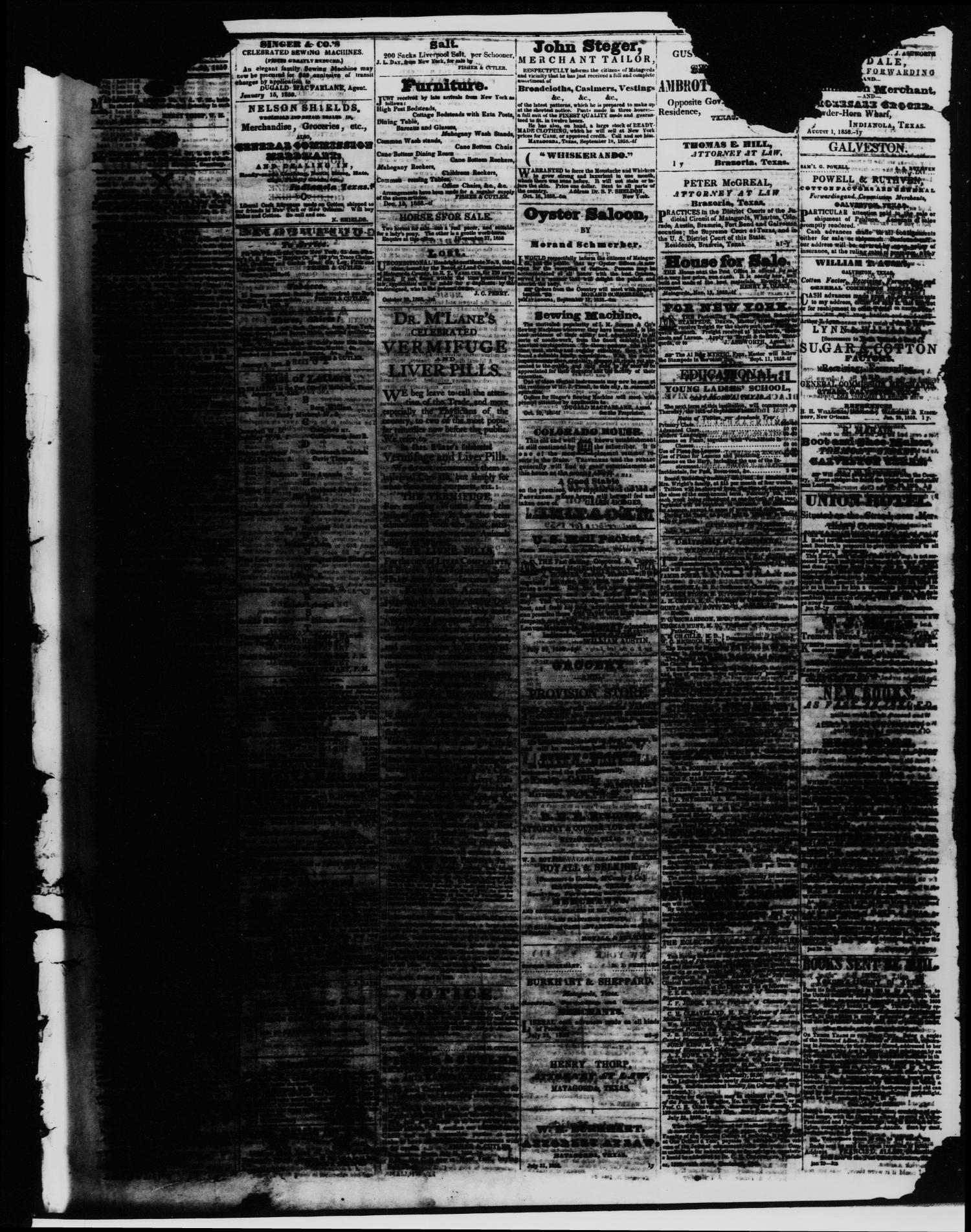 The Matagorda Gazette. (Matagorda, Tex.), Vol. 1, No. 26, Ed. 1 Saturday, January 29, 1859
                                                
                                                    [Sequence #]: 3 of 4
                                                
