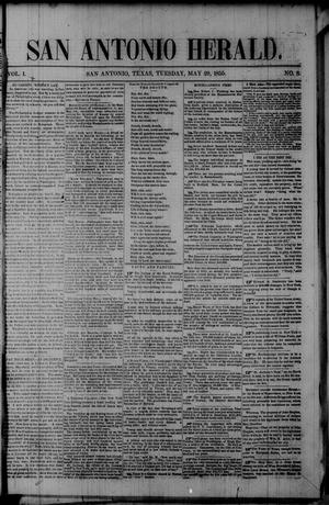 Primary view of object titled 'San Antonio Herald. (San Antonio, Tex.), Vol. 1, No. 8, Ed. 1 Tuesday, May 29, 1855'.