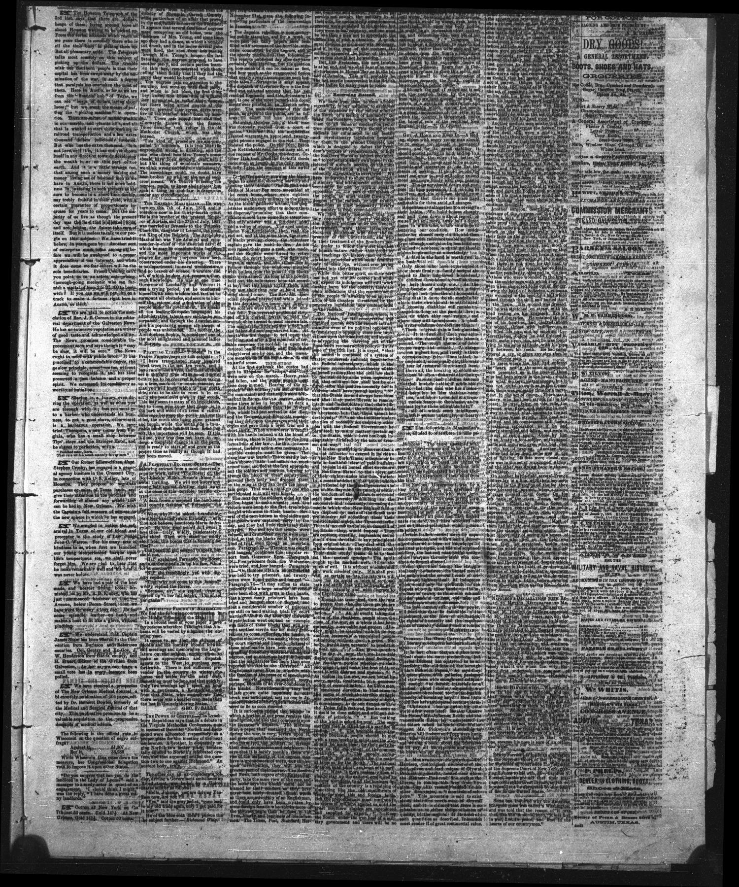 The State Gazette. (Austin, Tex.), Vol. 17, No. 19, Ed. 1 Saturday, January 13, 1866
                                                
                                                    [Sequence #]: 3 of 4
                                                