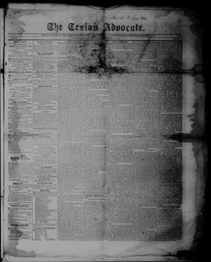 Primary view of object titled 'The Texian Advocate. (Victoria, Tex.), Vol. 6, No. 32, Ed. 1 Saturday, December 13, 1851'.