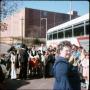 Photograph: [Children's Group Begins Bus Trip, Marshall]