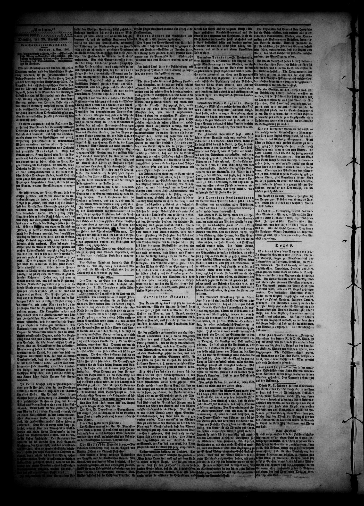 Union (Galveston, Tex.), Vol. 6, No. 19, Ed. 1 Tuesday, August 28, 1860
                                                
                                                    [Sequence #]: 2 of 4
                                                