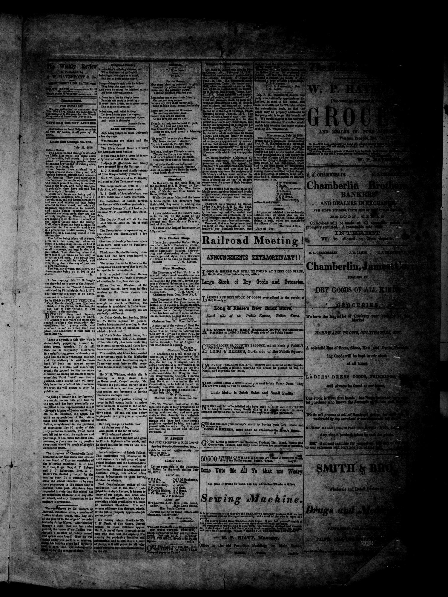 The Belton Review. (Belton, Tex.), Vol. 2, No. 48, Ed. 1 Friday, July 28, 1876
                                                
                                                    [Sequence #]: 3 of 4
                                                