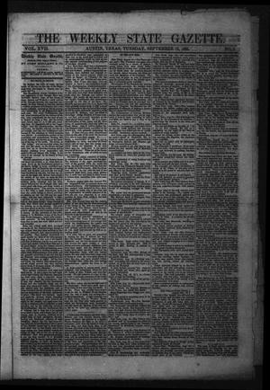 Primary view of object titled 'The Weekly State Gazette. (Austin, Tex.), Vol. 17, No. 3, Ed. 1 Tuesday, September 12, 1865'.