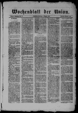 Primary view of object titled 'Wochenblatt der Union (Galveston, Tex.), Vol. 9, No. 41, Ed. 1 Sunday, August 4, 1867'.