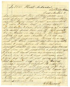 Primary view of object titled '[Letter from David S. Kennard to his mother Sarah Kennard, September 10, 1862]'.