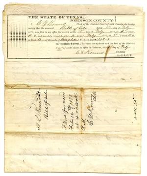 Primary view of object titled '[Bill of Sale for Cattle, February 1873]'.