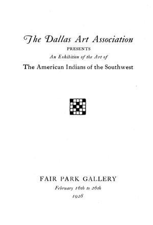 Primary view of object titled 'An Exhibition of the Art of the American Indians of the Southwest'.