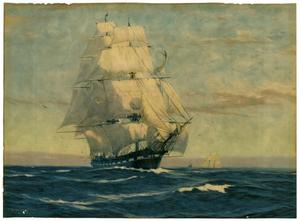 Primary view of object titled '"In All Her Glory" Sailing Ship Print'.