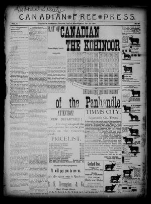 Primary view of object titled 'Canadian Free Press. (Canadian, Tex.), Vol. 2, No. 20, Ed. 1 Wednesday, December 12, 1888'.