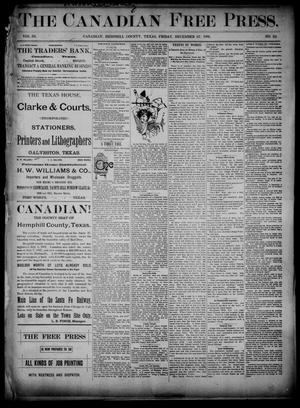 Primary view of object titled 'The Canadian Free Press. (Canadian, Tex.), Vol. 3, No. 22, Ed. 1 Friday, December 27, 1889'.