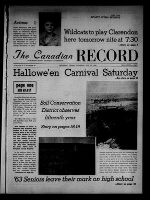 Primary view of object titled 'The Canadian Record (Canadian, Tex.), Vol. 73, No. 43, Ed. 1 Thursday, October 25, 1962'.