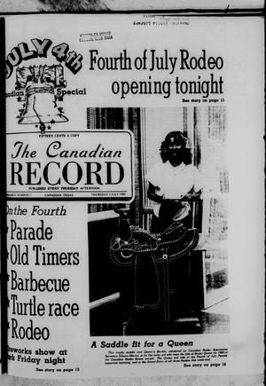 Primary view of object titled 'The Canadian Record (Canadian, Tex.), Vol. 91, No. 27, Ed. 1 Thursday, July 3, 1980'.