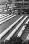 Photograph: [Banquet tables being set up at the Dallas Trade Mart]