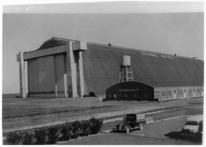 Primary view of object titled '[Hangar at Hitchcock Naval Air Station]'.